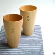 Творческий Массив ели деревянная чашка Кофе чашка для питья деревянный Mugs13cm* 8 см;