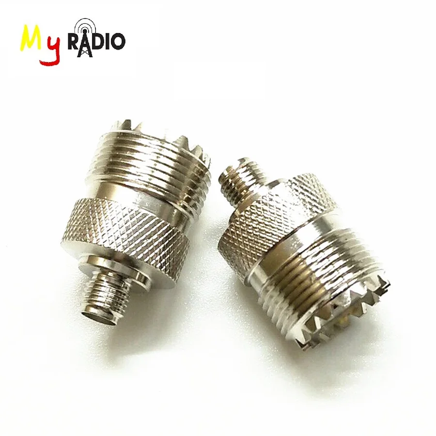 Set 2 Connettori Antenna RF Femmina Dritti - Per Saldatura - Adattatore Cavo Coassiale - 18x11 Mm