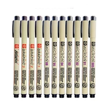 Sakura ручка Pigma micron игла мягкая кисть Ручка для рисования Лот 005 01 02 03 04 05 08 1,0 кисти для творчества