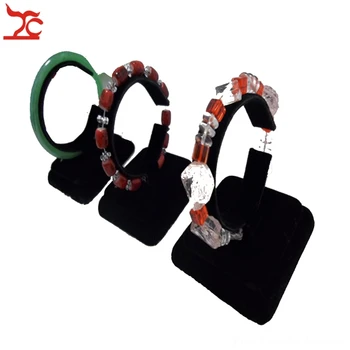 

Dropshipping 3Pcs Velvet C Collar Jewelry Display Rack Black Vertical Bracelet Bangle Watch Chain Holder Jade bracelet Stand