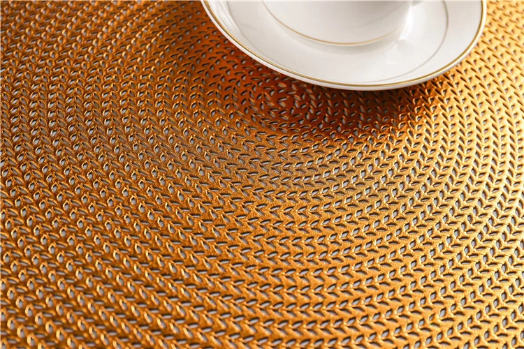  6pcs Restaurant round environmental friendly PVC meal mat Nordic anti-hot table mat steak plate pad