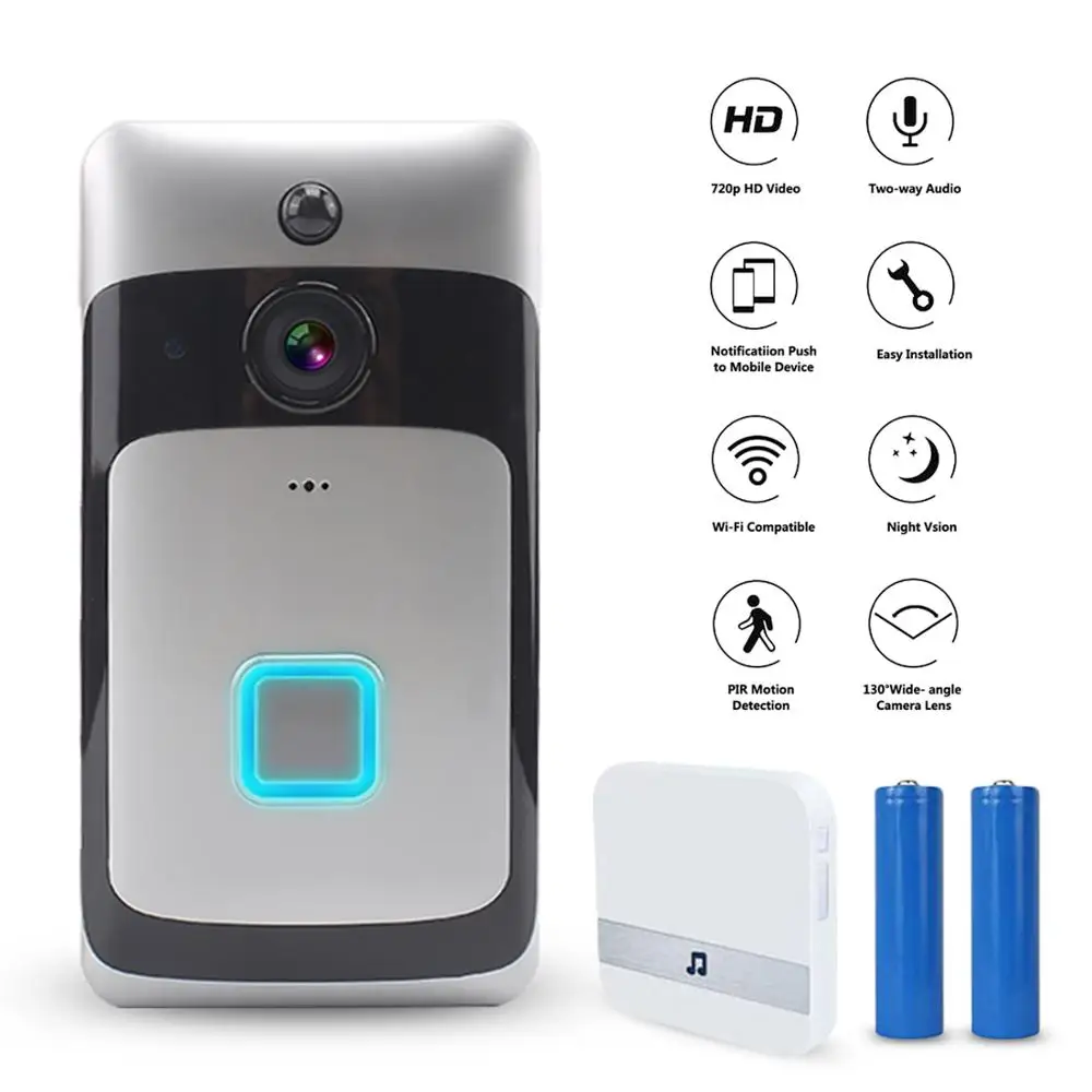 

Smart Wireless Wifi Video Doorbell Intercom 720P Phone Call Door Bell Infrared For Apartments IR Alarm Wireless Security Camera