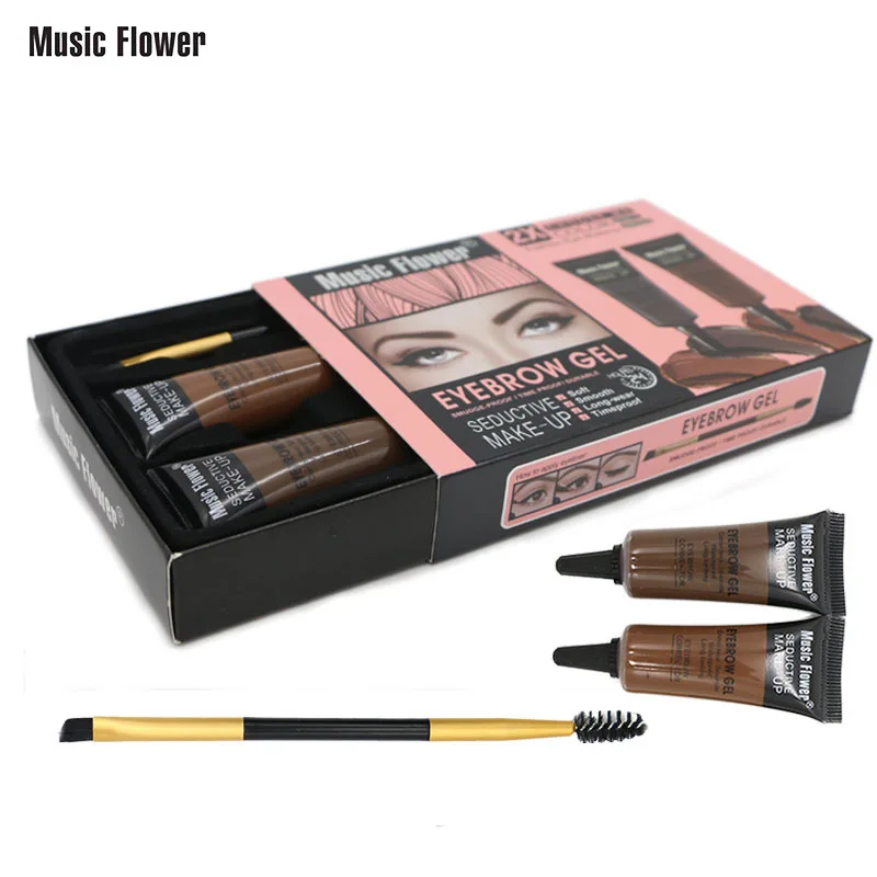 

New Brand MIXIU 5 Colors Eyebrow Gel with Brush Waterproof Long Lasting Black Brown High Brow Tint Natural Eyes Makeup Tools Kit