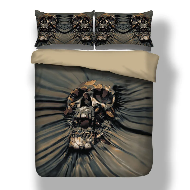 3pcs skull Bedding Set King size Bohemian skull Print ...