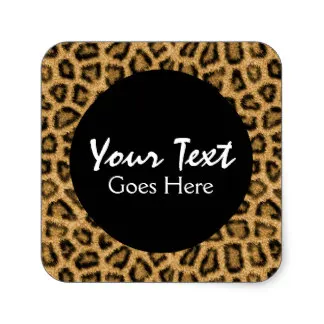 

3.8cm Gold Leopard Print Trendy Fur Pattern Wild Animal Square Sticker