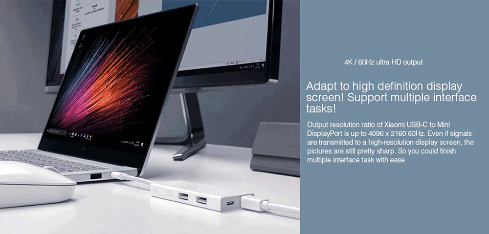 Xiaomi usb type-C к Mini DisplayPort адаптер конвертер для Apple Macbook xiaomi ноутбук