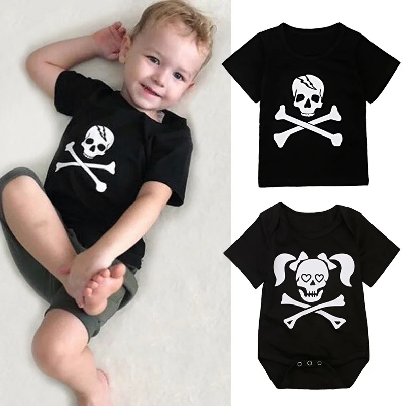 

Halloween Family Matching Outfits Newborn Baby Clothing Baby Girl Skeleton Bodysuit Tops Kid Boy Skull T Shirt Halloween T Shirt