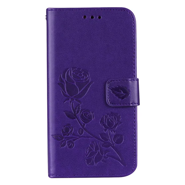 Роскошный кожаный чехол с объемным цветком для Apple iPhone 11 Pro XS Max XR X, откидной Чехол-бумажник для iPhone 8, 7, 6S Plus, x, 10, 5, SE, Funda Capa - Цвет: Purple