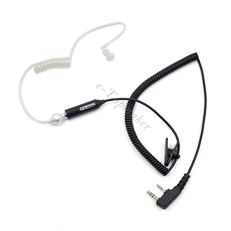 XQF 2-контактный Воздушная трубка PTT Микрофон для наушников Bluetooth гарнитура для иди и болтай Walkie Talkie Baofeng UV-5X GT-3 UV-6R BF-888S GT-3TP Mark III CB радио - Цвет: Black