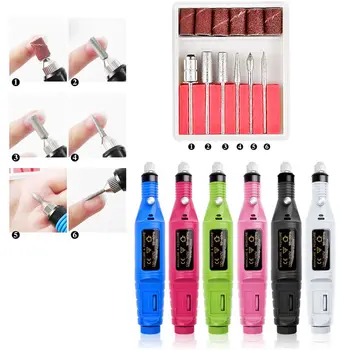 

Portable Electric File Mini Nail Art Drill Kit Buffer Bits Acrylic Manicure Pedicure Tool