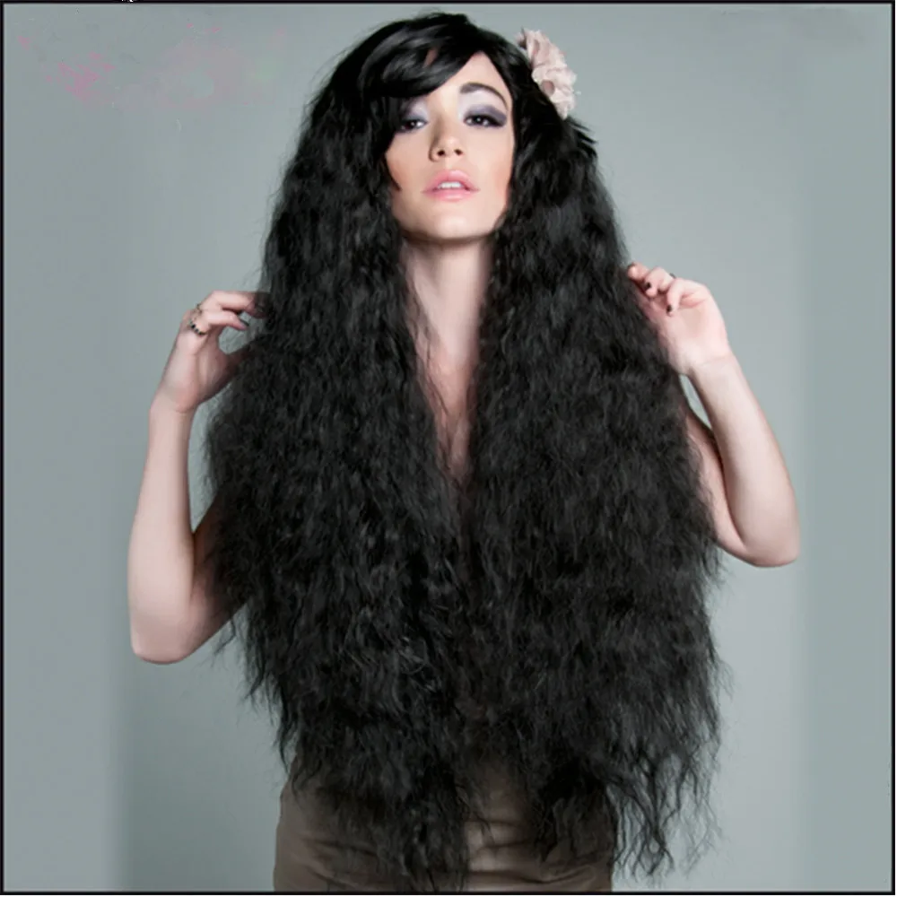 

Lolita Anime Cosplay Wigs Rhapsody Long Black Curly Synthetic Wig Free Shipping Cheap High Quality Fashion Party For Black Women