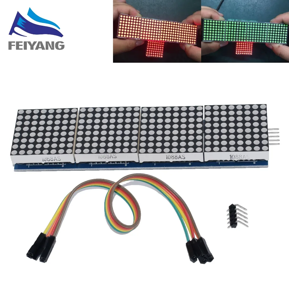 

10PCS MAX7219 dot matrix module microcontroller module 4 in one display