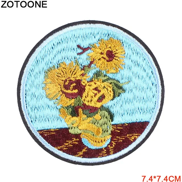 ZOTOONE Round UFO Parches Embroidered Iron on Patches For Clothing DIY Motif Stripes Clothes Stickers Alien Astronaut Badges E 4