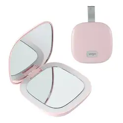 Светодио дный сенсорный экран макияж зеркало 1X/2X увеличительное зеркала косметическое складное зеркало регулируемый свет USB зарядка