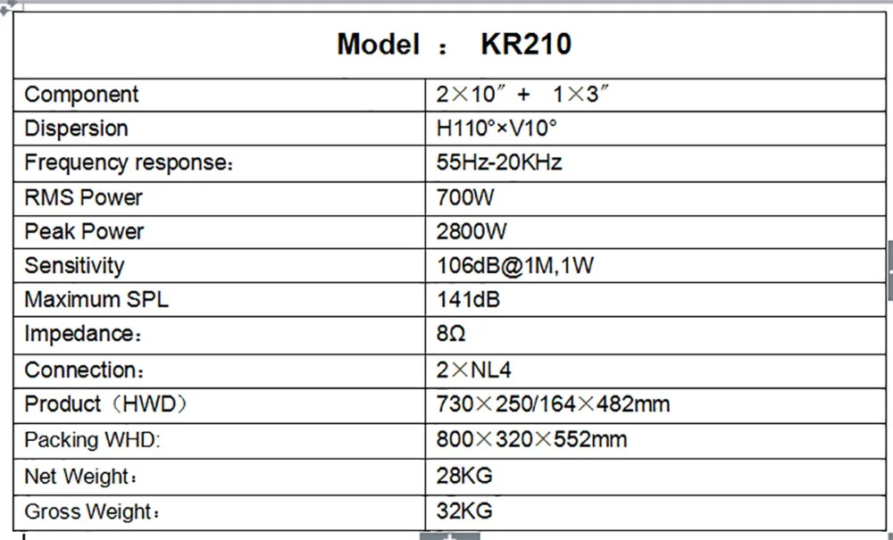 Профессиональный аудио KR210 двойной 10-дюймовый с подкладкой Активный линейного массива звуковая система