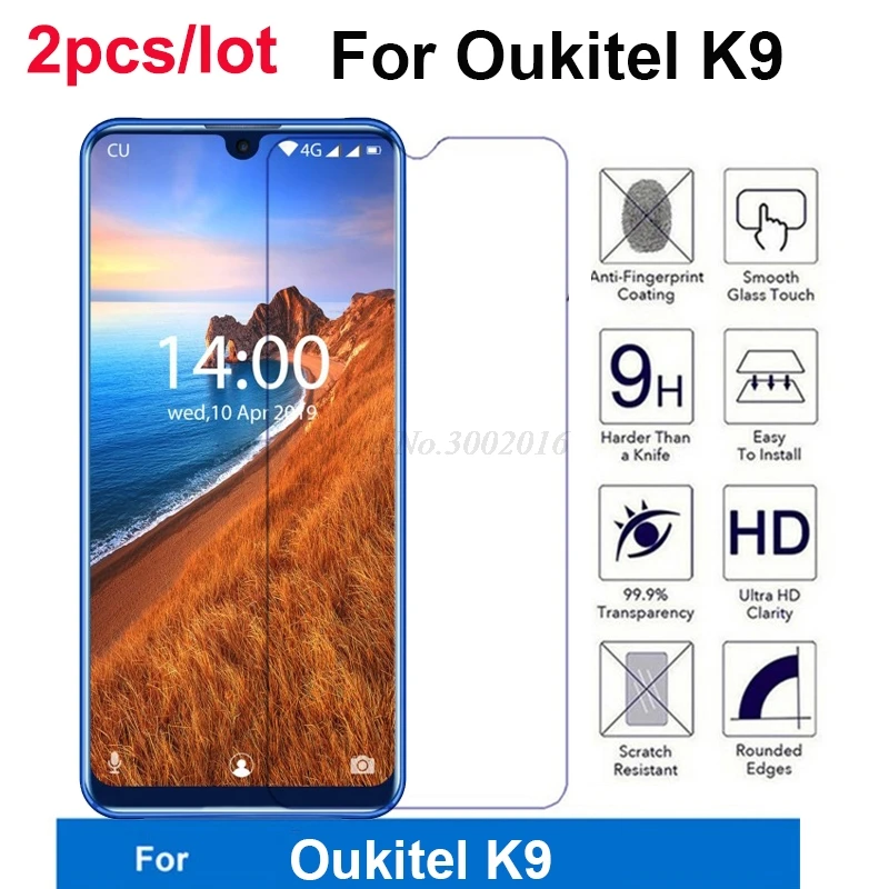 

2Pc Glass Cover For Oukitel K9 Tempered Glass 9H 2.5D Protective Smartphone Film For Oukitel K9 K 9 7.12" Glass Screen Protector