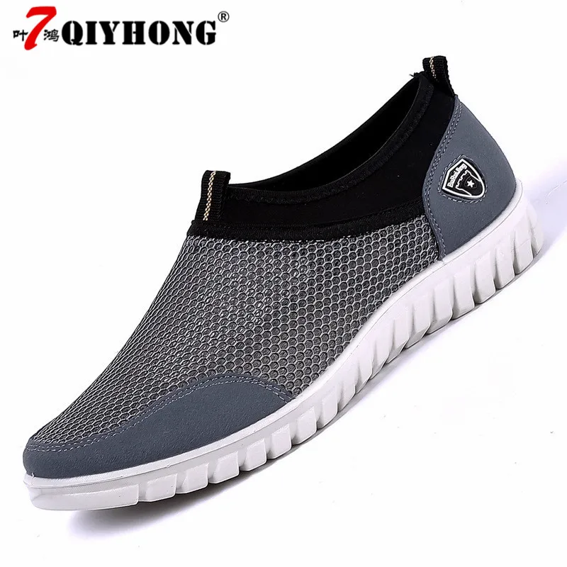 حذاء رجالي كاجوال رياضية الصيف شبكة تنفس مريحة حذاء رجالي المتسكعون footwears Slipon المشي كبير حجم 38-48