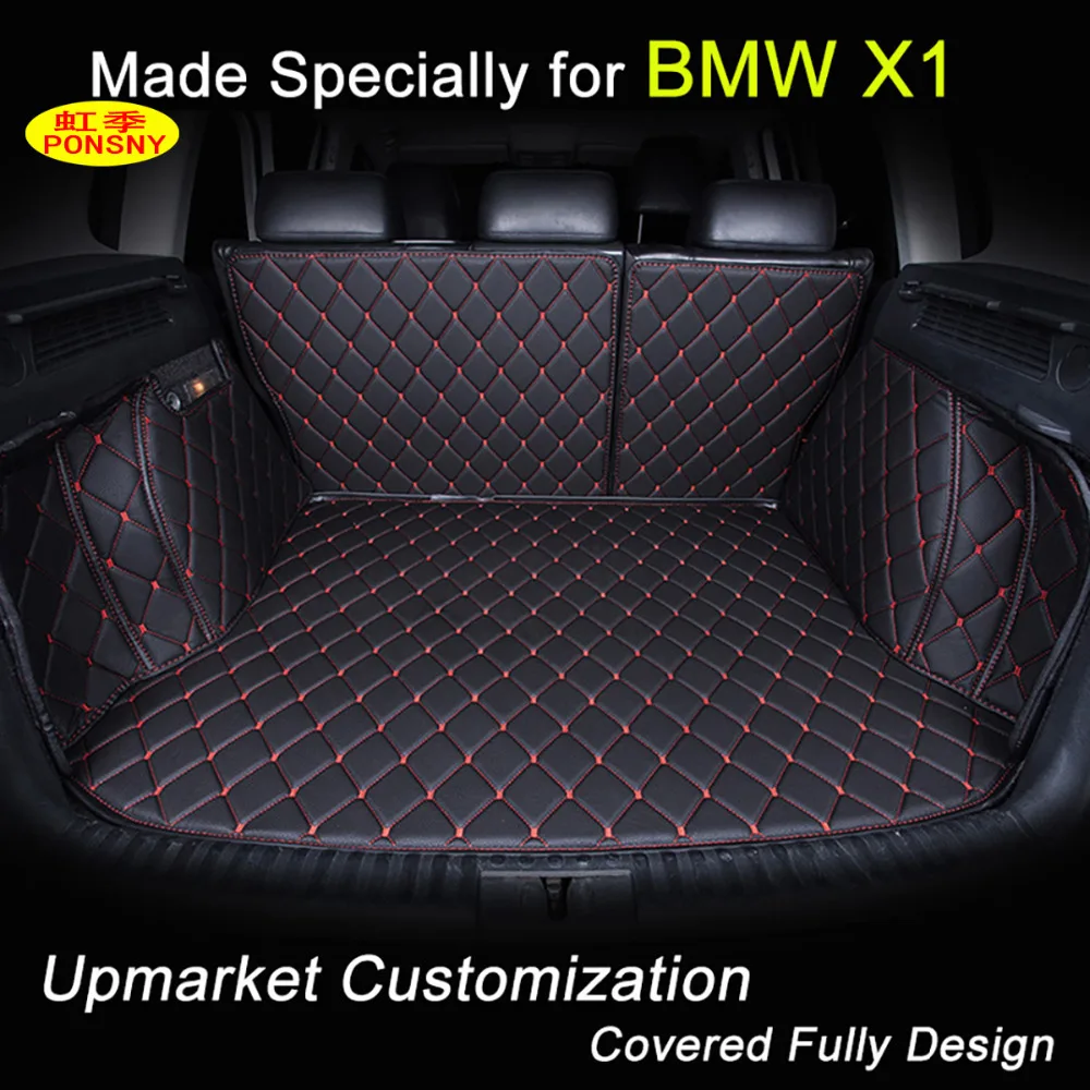 

PONSNY Car Trunk Mats Customized for BMW X1 2016 3D Trunk Carpets Rugs All Covered Waterproof Black Beige Pink Brown Purple
