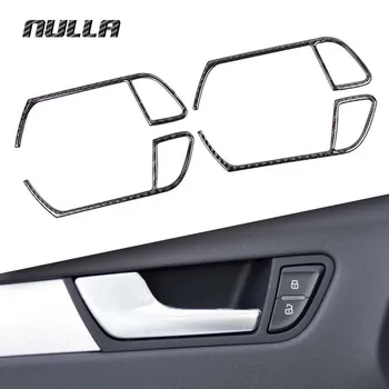 

NULLA Carbon Fiber Car Interior Door Handle Decoration Sticker Accessories for Audi A4 B8 A5 2009 2010 2011 2012 2013 2014 2015