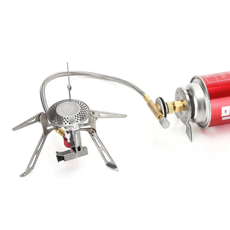 

High quality split camping stove head ultra light 150 grams with automatic fire quality.