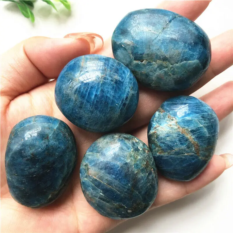 

Beautiful 100g Natural Blue Apatite Palm Massage Stone Healing Reiki Crystal Madagascar Natural Quartz Crystals