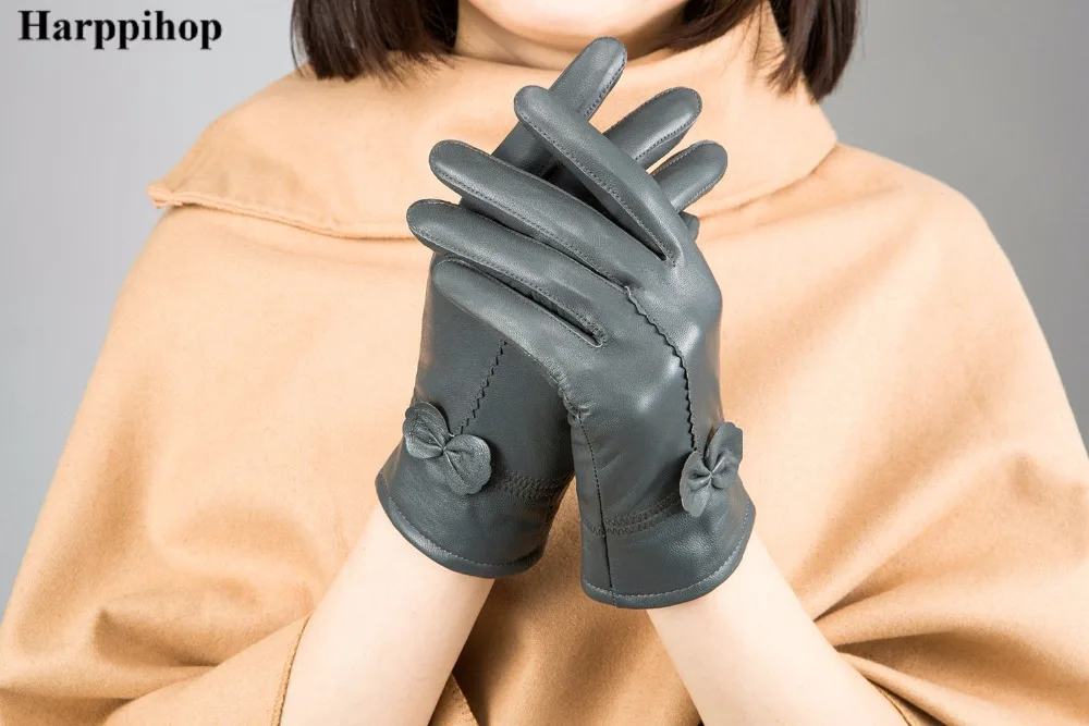 2019 женские перчатки из натуральной кожи перчатки из овчины модные женские ветрозащитные перчатки Осенние и зимние митенки