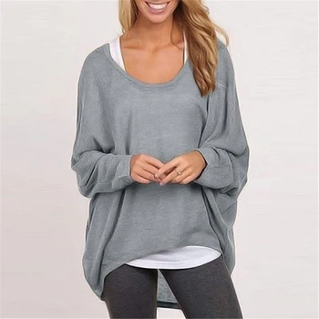 

2020 autumn sweater Europe and america style o neck full sleeve solid loose thin knitted pullovers hot sale women clothing 6402