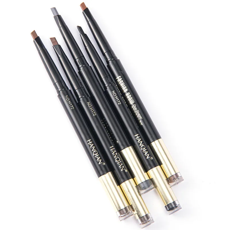 

1 Pc Double-headed Eyebrow Pencil Eyebrow Powder Waterproof Long Lasting Eyebrow Pencil Automatic Rotating Triangle Eyebrow Pen