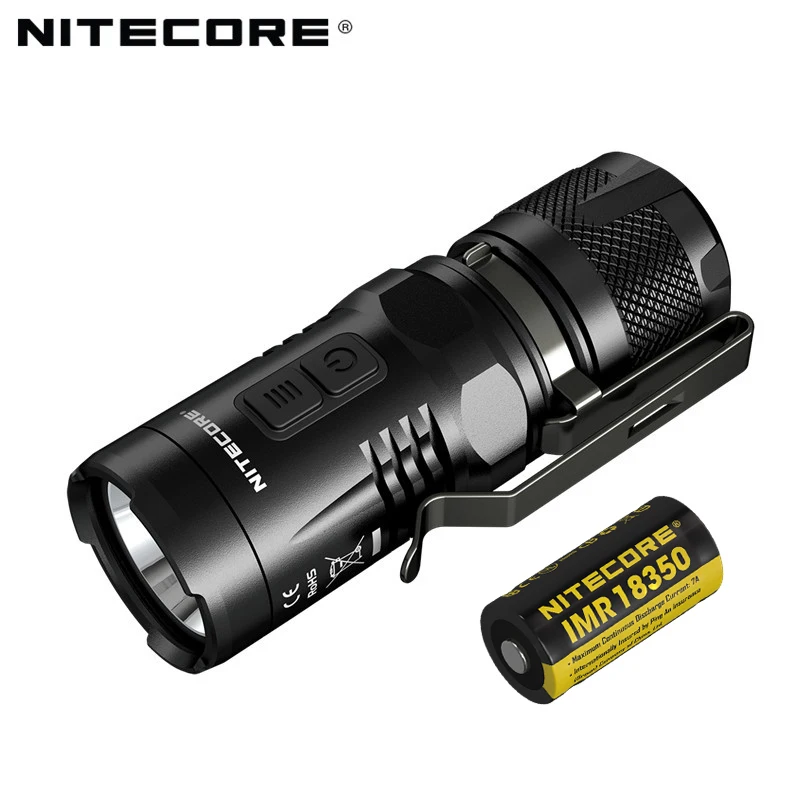 

Original 100% NITECORE EC11 EDC Light 900 lumens CREE LED Mini Flashlight Torch with Free battery