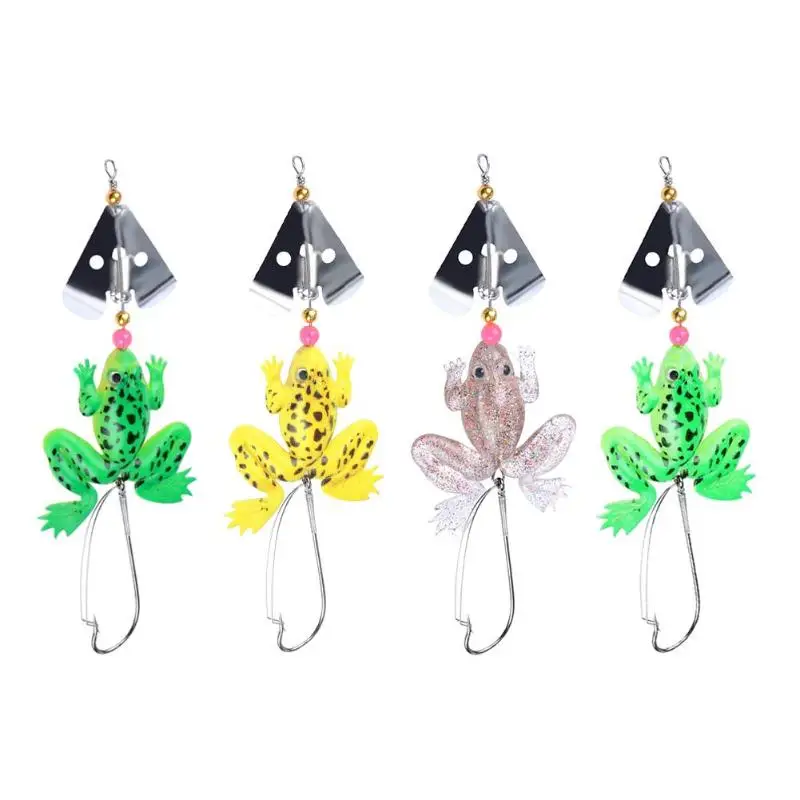 

New 1pc/lot 3D Eyes Artificial Hard Bait Fishing Lure False Frogs Shape Artificial Soft Bait w/Single Steel Hook Fishing Hooks