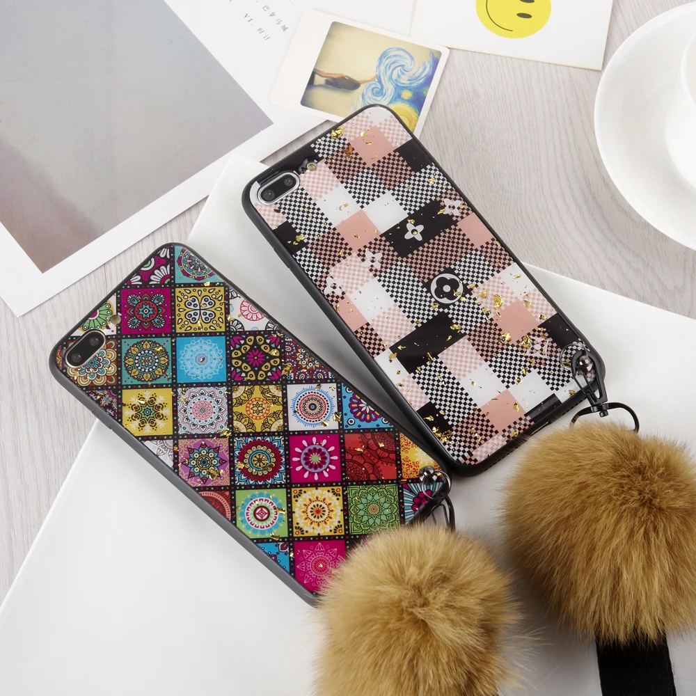 

Luxury Fox hair pendant Phone Case For iPhone 7 Case For iPhone X 7 6 6S 8 Plus Case Cover XS MAX XR 8Plus 7Plus Coque Fundas