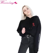 People Are Poison Rose Sleeve Print font b Hoodie b font Sweatshirt Black Tumblr Inspired Aesthetic