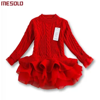 

New 2017 Girls knitted Sweater Autumn Winter Children Clothing Pullovers Sweaters Crochet Kids Girl Clothes 4 colors in stock