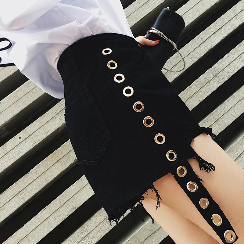 

Vintage tassel black high waist denim shorts women casual jeans shorts 2019 summer girl hot shorts
