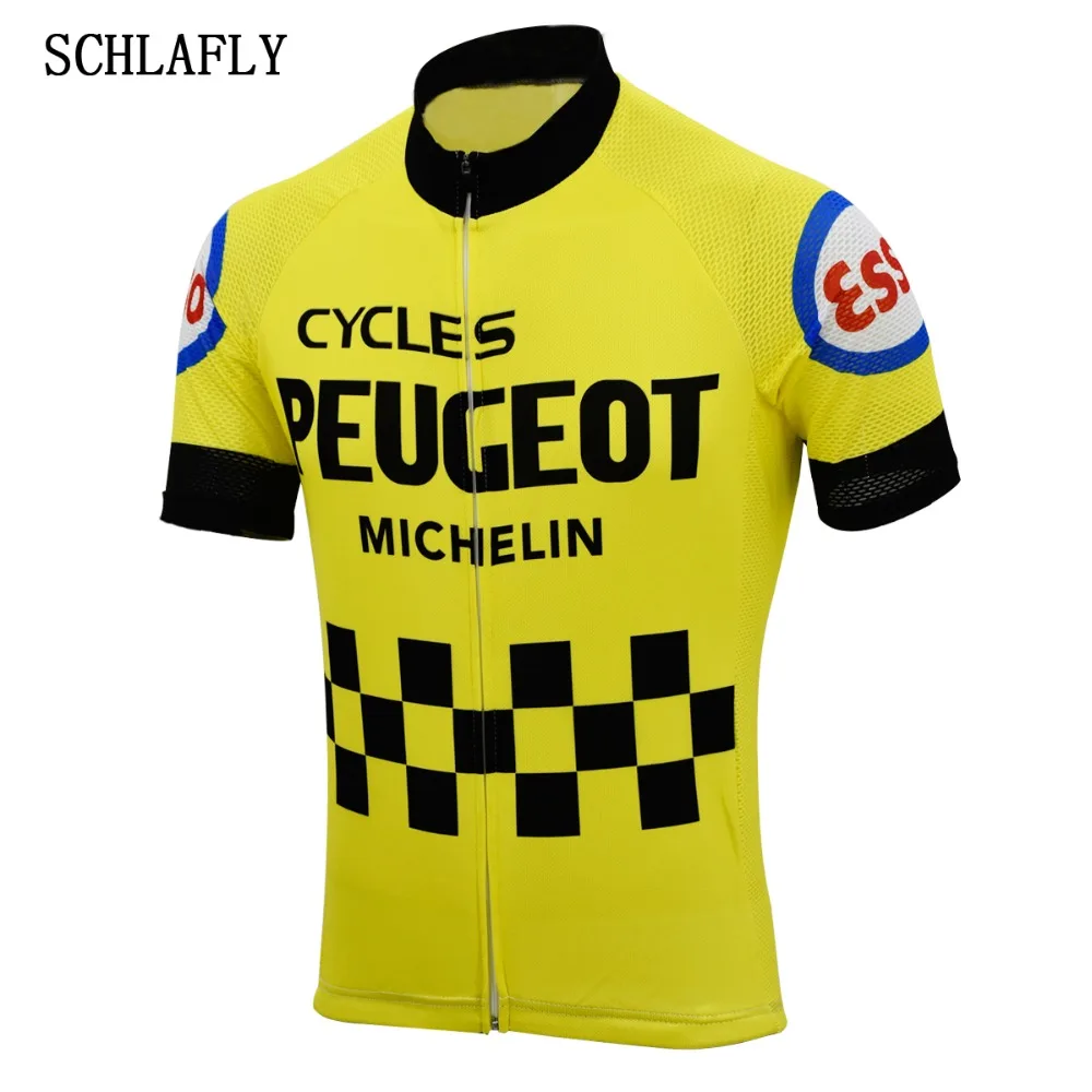 

yellow cycling jersey black summer retro short sleeve tour bike wear old jersey road jersey cycling clothing schlafly