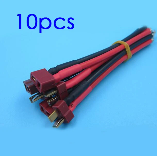 10Pcs T Plug Wire Lipo Battery Wire Cable 10/12/16/18/22AWG Silicone