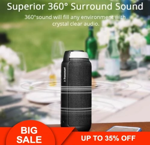 

Tronsmart Element T6 Bluetooth Speaker Portable Soundbar Bluetooth 4.1 Audio Receiver Wireless Mini Speaker for Music MP3 Player