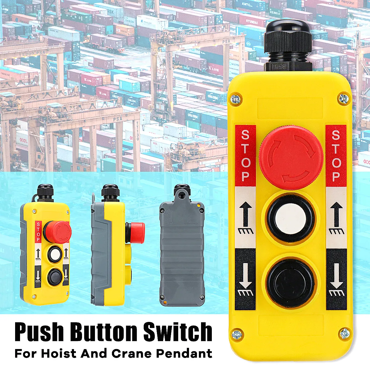 Switches 1PC COP-3B 3 Buttons Hand Remote Hoist and Crane Pendant ...