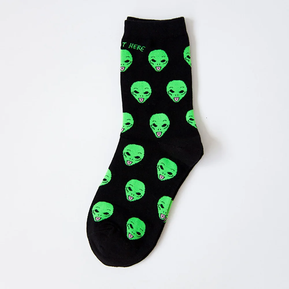 Epous забавные носки с инопланетянами, креативный Забавный мультяшный Кот, дышащие носки, 1 пара, осенне-зимние женские хлопковые носки