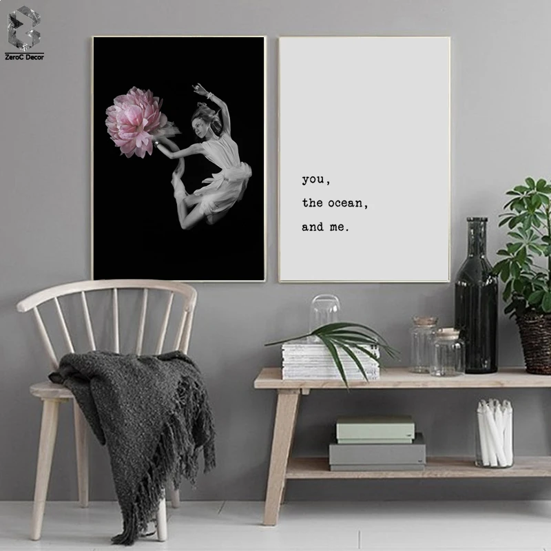 

Modern Wall Art Dancing Girl Canvas Poster and Print Minimalist Painting Decorative Picture for Living Room Nordic Home Decor