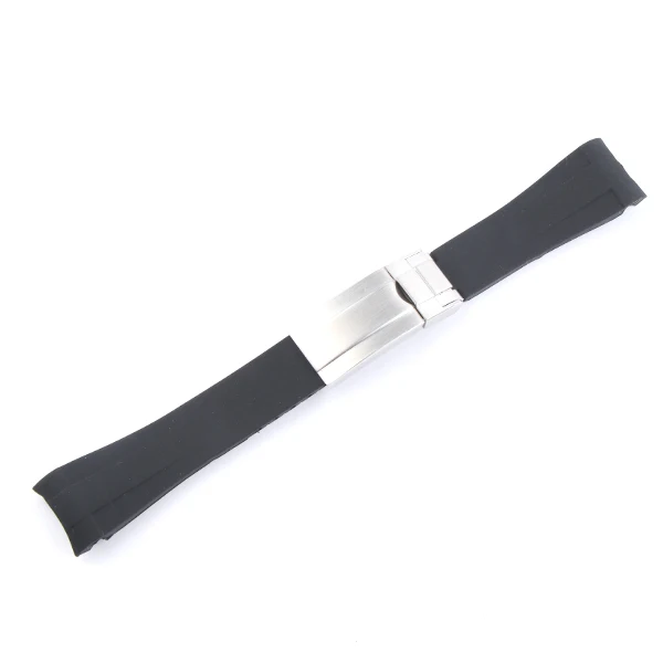20 мм резиновый ремешок для часов Камуфляж для подводной лодки GMT Daytona браслет ремешок для часов Oyster Flex Explorer Нержавеющая Пряжка для Seiko - Цвет ремешка: black