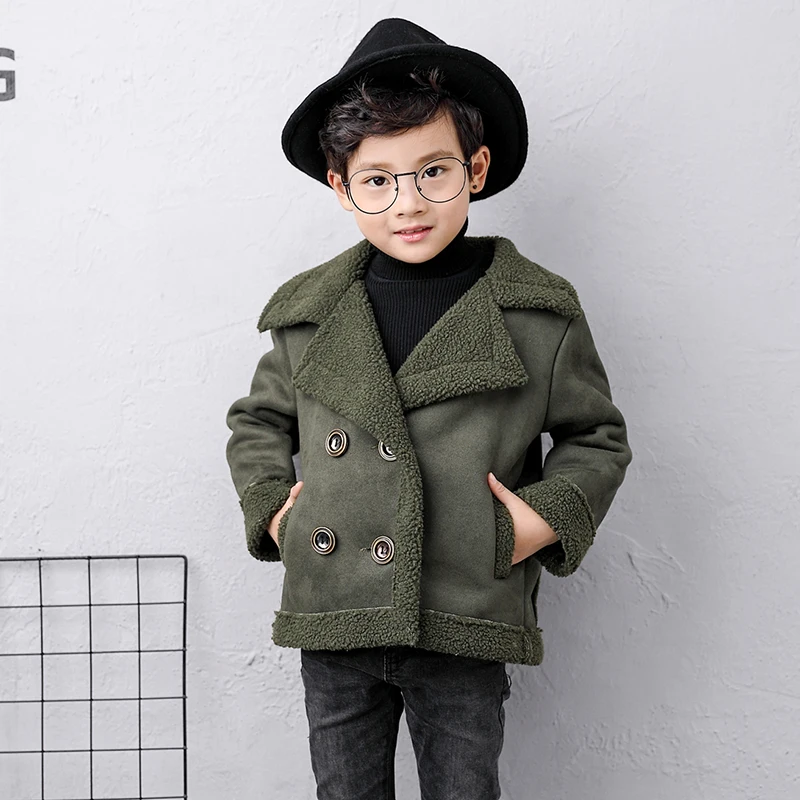 

Baby Girls Cashmere Coat 2019 Fashion Winter Turn-down Collar Jacket for Girl Costume Clothes Cotton Children Clothing 7jk027