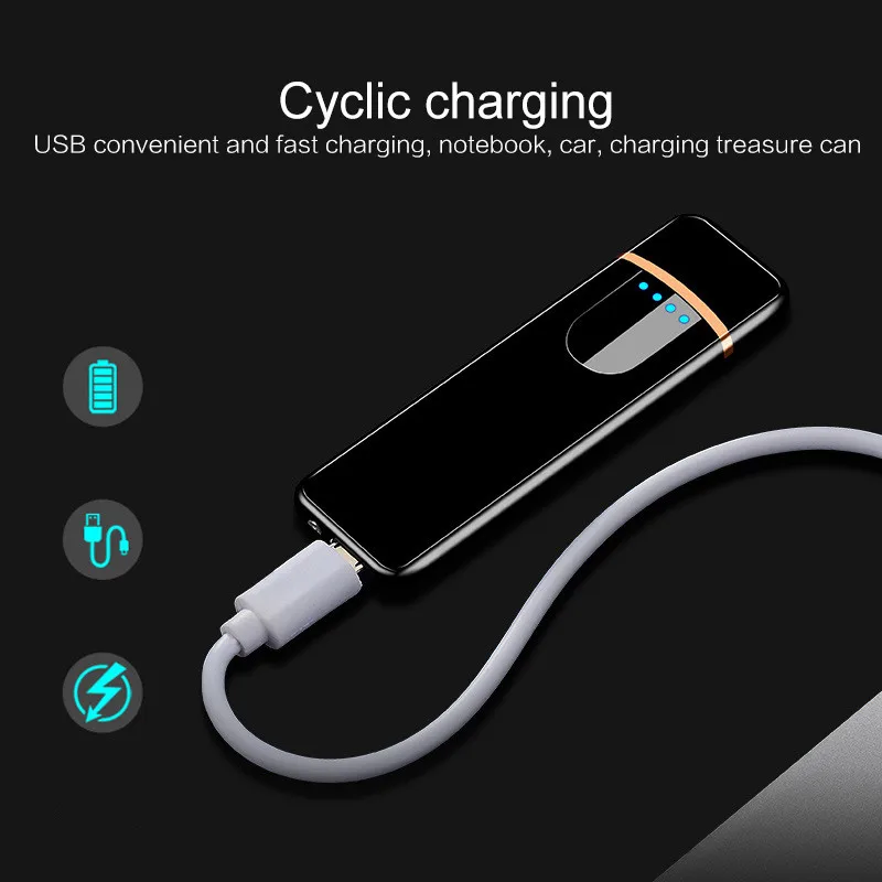 

Usb charging lighter windproof touch induction electric wire cigarette lighter