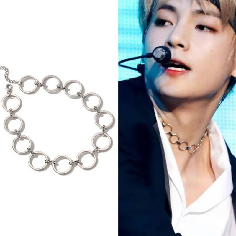 

Fashion Jewelry KPOP Bangtan Boys JIMIN Choker Necklaces For Women men Vintage Kolye Circle Collares Colar Pendant Necklace