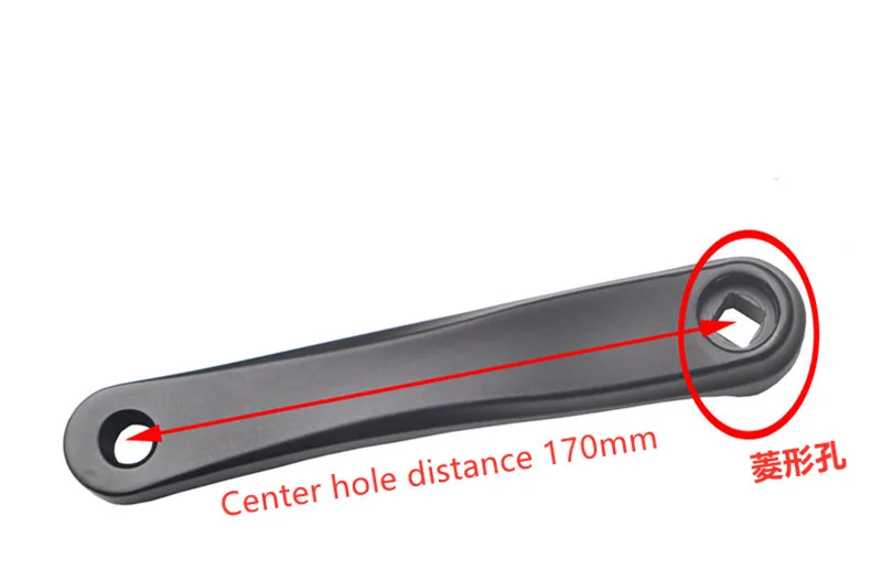 1 шт. алюминиевый сплав 170 мм велосипедный Кривошип рука Горная дорога велосипед квадратное отверстие/ромб отверстие Велоспорт Ремонт Часть левый кривошипный рычаг - Цвет: black rhombus hole
