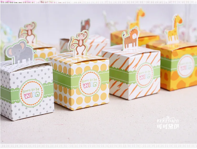 300pcs Lot Cute Elephant Giraffe Tiger Monkey Animal Zoo Candy Box