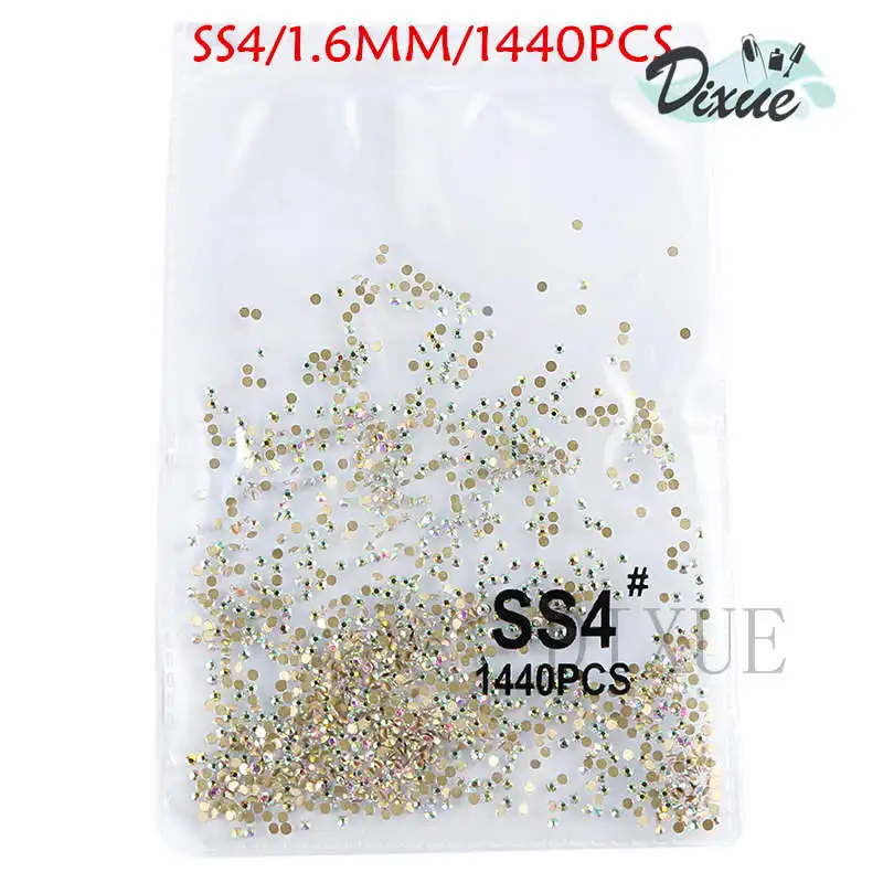 SS3-ss8 1440 قطع واضح كريستال AB الذهب فلاك 3D غير الإصلاح FlatBack مسمار الفن زينة الراين Flatback للملابس 073 SS3-ss8 1440 قطع واضح كريستال AB الذهب فلاك 3D غير الإصلاح FlatBack مسمار الفن زينة الراين Flatback للملابس 073