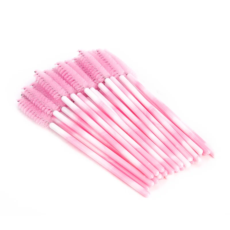 Pink Zwellbe 50 шт./упак. одноразовые цветные ресницы кисти Пластик ручка тушь, губная помада, аппликатор для ресниц наращивание макияжа инструмент - Цвет: Pink