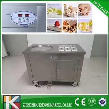 

Highly-efficient thailand rolled hot sale flat pan fried ice cream machine