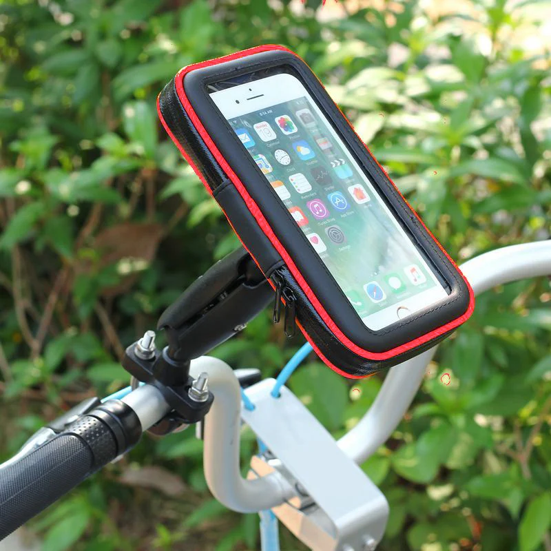 Fimilef Universal Bicycle Motorcycle MTB Bike Phone Bag Holder Front Frame Handlebar Pouch Cell Portable Waterproof Case Bracket (11)